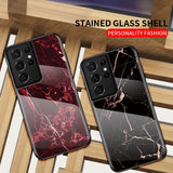 Gradient Marble Tempered Glass Fashion Back Cover Protective Case For Samsung Galaxy S21 S20 Note 20 Series