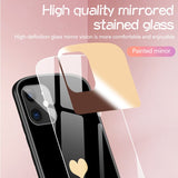 Luxury Cute Oval Heart shaped Tempered Glass Phone Case For iPhone 12 11 Series
