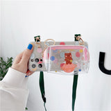 Cute Clear Wallet Key Bag + Lanyard Soft Case for iphone 12 11 Series
