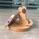 Wood Dog Mobile Phone Holder Stand