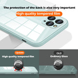 Square Frame Tempered Glass Phone Case For iPhone 12 Series