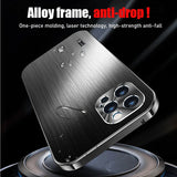 Laser Metal Brushed Lens All inclusive Anti fall Protection Case For iPhone 13 12 Series
