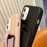 PU Leather Back Card Holder Case For iPhone 12& 11 Series