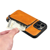 Zipper Purse PU Leather Wallet Case with Credit Card Slot Back case for iPhone 13 12 series