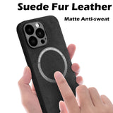 Luxury Suede Leather MagSafe Case for iPhone 13 12 11 Pro Max Mini