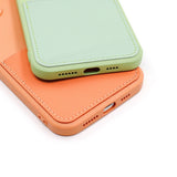 Luxury Square Edge Soft Liquid Silicone Credit Card Holder Case For IPhone 12 11 Pro Max