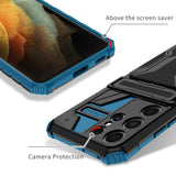 Hybrid Armor Card Slot Stand Holder Case for Samsung Galaxy S21 S20 Note 20 Series