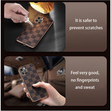 Luxury Carbon Fiber Leather Camera Protection Case for iPhone 13 12 11 Pro Max Mini