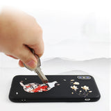 3D Art Relief Matte Soft Back Cover Case for iPhone 12 11 Series