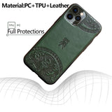 High Quality Dragon Pattern Leather Case for iPhone 12 11 Series