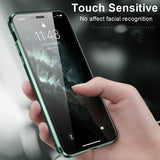 Double Sided Glass Magnetic Metal Phone Case With Camera Lens Protection Magnet Cover| For iPhone 13 12 11 Series