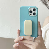 Push Pull Bracket Stand Candy Color Case for iPhone 12 11 Series