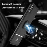 Luxury Car Magnetic Ring Holder Camera Lens Protection PU Leather Phone Case For iPhone X XR XS Max