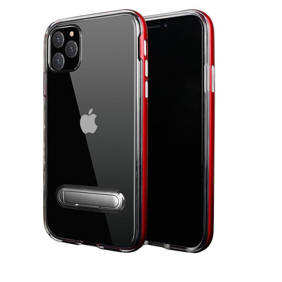 Shockproof Clear Transparent TPU Flexible Slim Kickstand Case for iPhone 11 Series