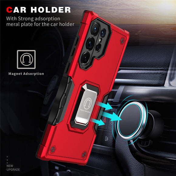 Ring Car Holder Camera Protection Case for Samsung Galaxy S22 S21 Ultra Plus FE