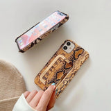 3D Metal Buckle Hard Leather Case for iPhone 12 11 Series