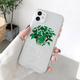 Ultra Thin Soft TPU Clear Green Potted Plants Protective Phone Case For iPhone 11 Series