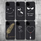 Cute Cartoon Soft Black Silicon Case For iPhone 11 Series