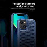 Cooling Mesh Leather Case for iPhone 13 12 11 Pro Max