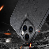 Luxury Leather Texture Deer Square Frame Camera Protector Case for iPhone 13 12 Series