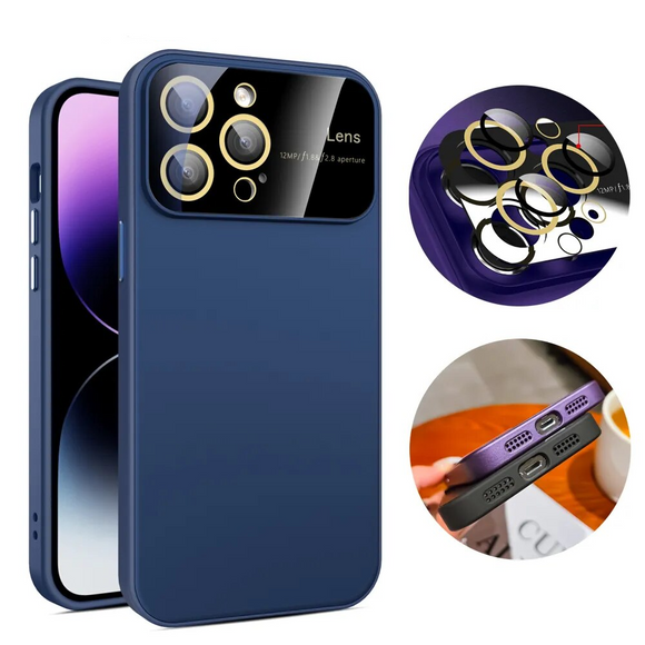 Solid Color Camera Lens Protector Shockproof Case for iPhone 15 14 13 12 series