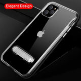 Shockproof Clear Transparent TPU Flexible Slim Kickstand Case for iPhone 11 Series