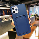 Silicone Case Integrated Card Bag For iPhone 12 11 Pro Max