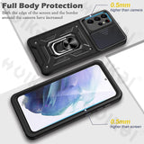 Armor Slide Camera Lens Case for Samsung Galaxy S22 S21 Ultra Plus 5G