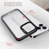 Carbon Fiber Border Matte Transparent Shockproof Case for iPhone 13 12 series