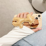 Cute 3D Giraffe Wrist Stand Crossbody Case for iPhone 13 12 11 Pro Max