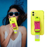 Cool Wrist Crossbody Lanyard Fluorescence Silicone Phone Case for iPhone 12 11 Series