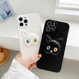 2021 Cartoon Cute Cat 3D Leather Case For iPhone 12 11 Series