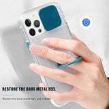 Slide Camera Protector Transparent Silicone Case with Ring Holder For iPhone 13 Series