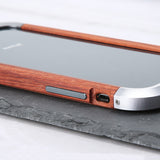 Luxury Metal Wood Square Frame Case for iPhone 13 12 11 Pro Max Mini