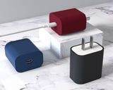 18W 20W Charger Simple Solid Color Silicone Protector Case For iPhone
