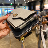 Purse Flannel Pattern Leather Bag Case for iPhone 13 12 11 Pro Max