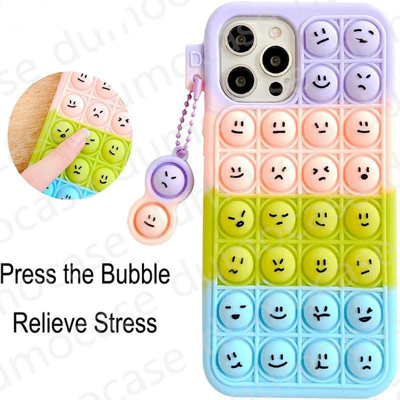 Push It Bubble Relieve Stress Fidget Toys Case for iPhone 12 11 Series