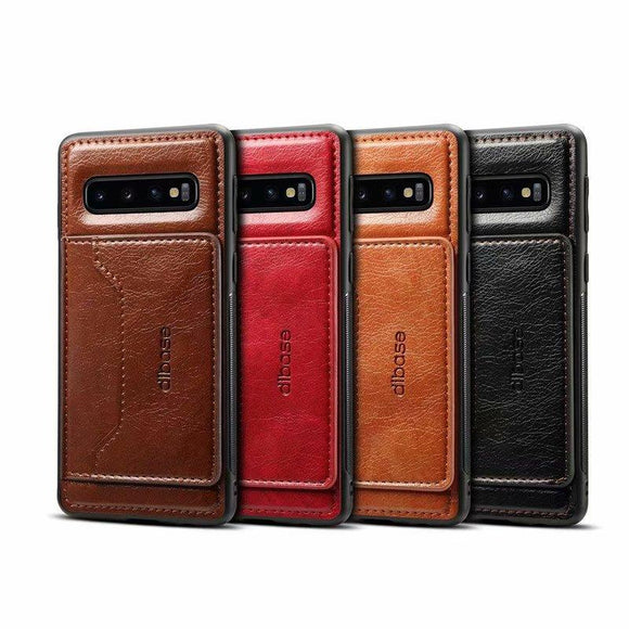 Leather Card Slot Cover For Samsung Galaxy S10 S10 Plus S10e S9 Plus Note 9 8