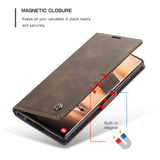 Retro Magnetic Card Holder Wallet Case For Samsung Galaxy S23 Ultra Plus