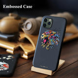 New 3D Relief Embossed Tiger Carp Fish Case for iPhone 11 Pro/Max
