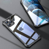 Transparent Leather Silicone Mixed Shockproof Armor Case for iPhone 12 Series