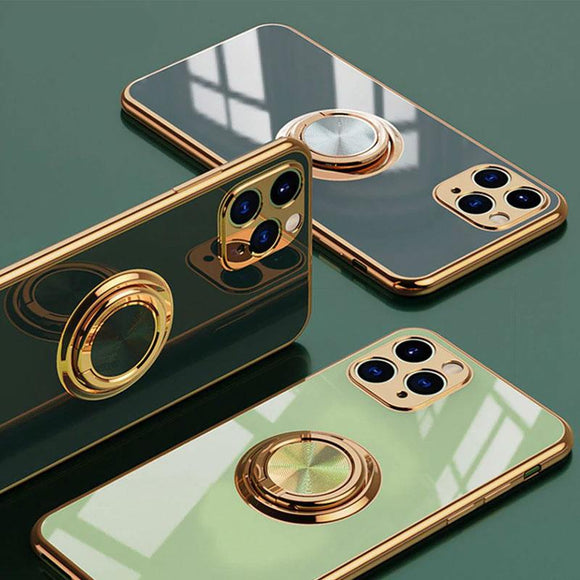 Anti-knock 6D Stand Soft Case With Finger Ring for iPhone 11 Series