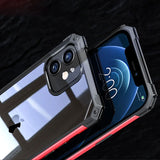 Transparent Leather Silicone Mixed Shockproof Armor Case for iPhone 12 Series