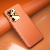 Luxury PC Imitation Leather Cover Camera Metal Lens Protection Case For Samsung S20 Series