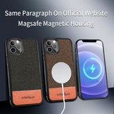 Business Canvas Leather Magsafe Wireless Charging Case For iPhone 12 Series