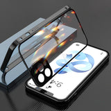 Luxury Metal 360 Buckle Installation Glass Case For iPhone 12 Series