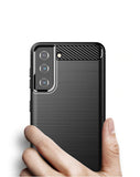 Rubber Silicone Carbon Fiber Cover Case For Samsung Galaxy S21 Series