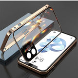 Luxury Metal 360 Buckle Installation Glass Case For iPhone 12 Series