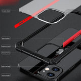 Transparent Leather Silicone Mixed Shockproof Armor Case for iPhone 12 Series