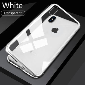 Magnetic Case for iPhone X XS Max XR 7 8 Plus + 1 Free Front Glass